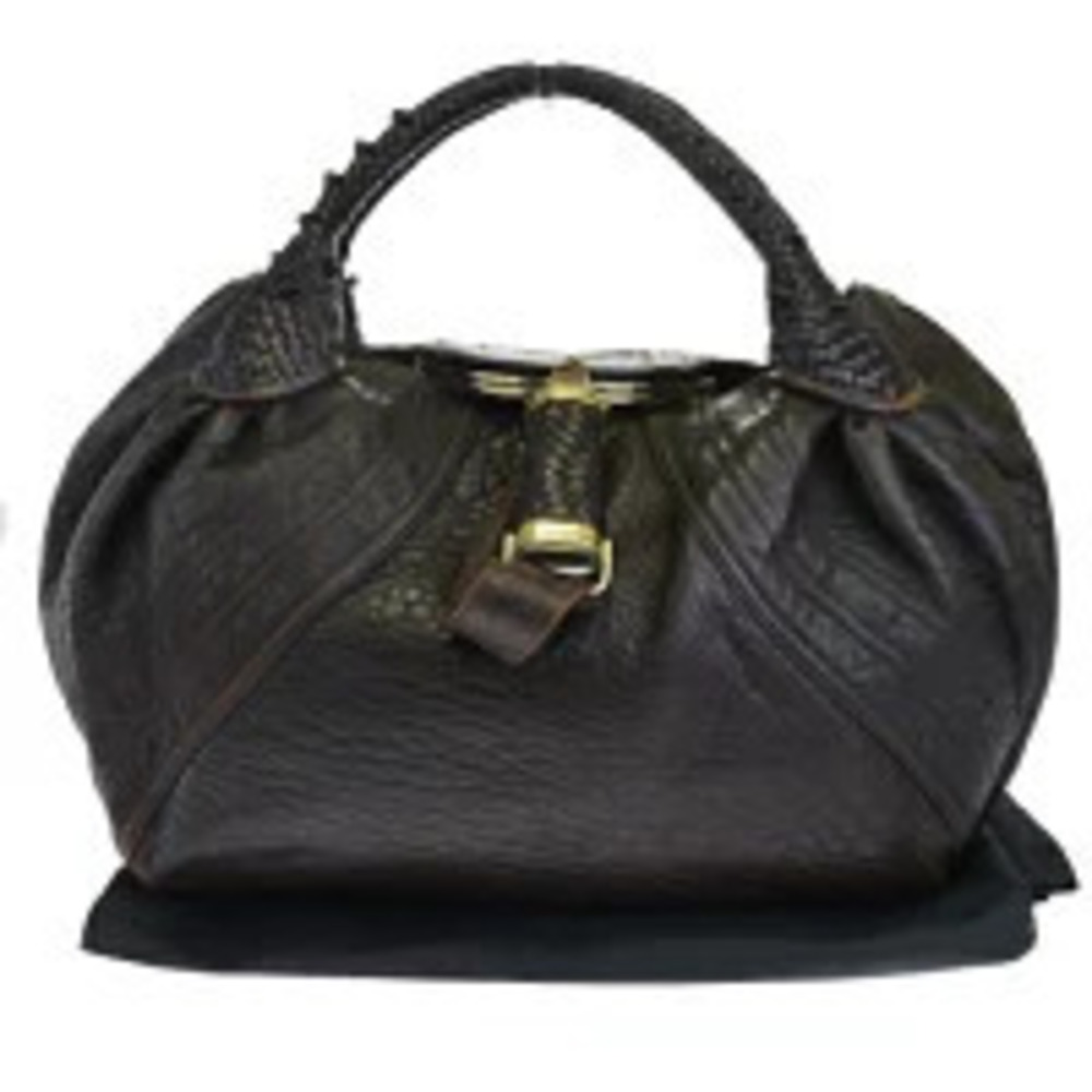 Fendi Spy Bag Handbag Brown Leather